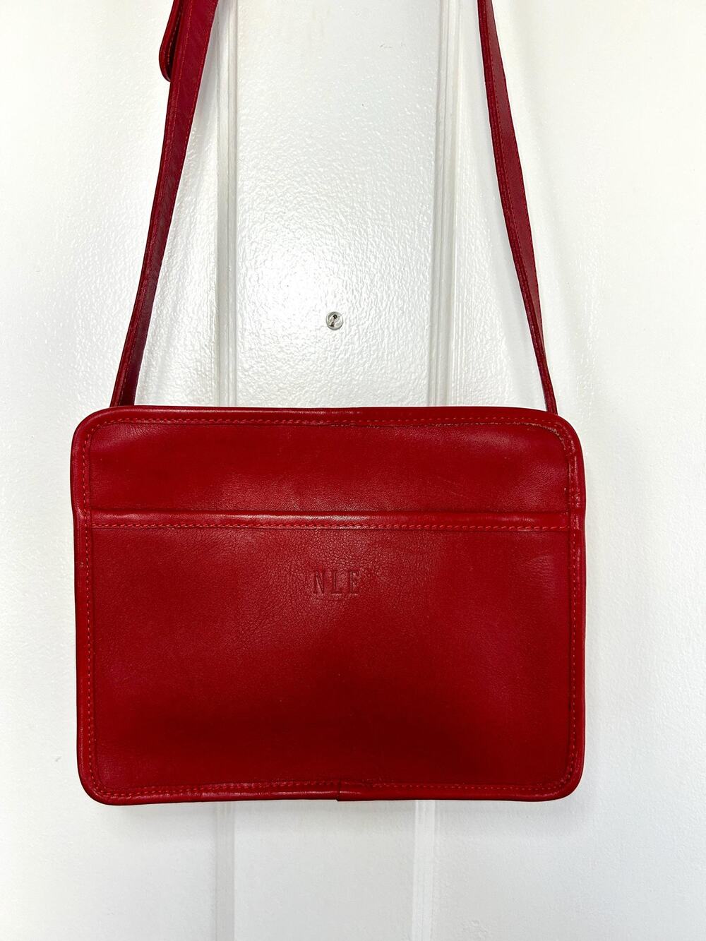 Vintage 1980s Red Coach Crossbody Shoulder Bag Purse No 297-6817
